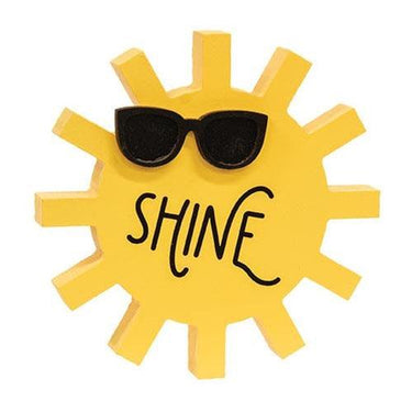 Sun Shine Wooden Sitter w Sunglasses - The Fox Decor